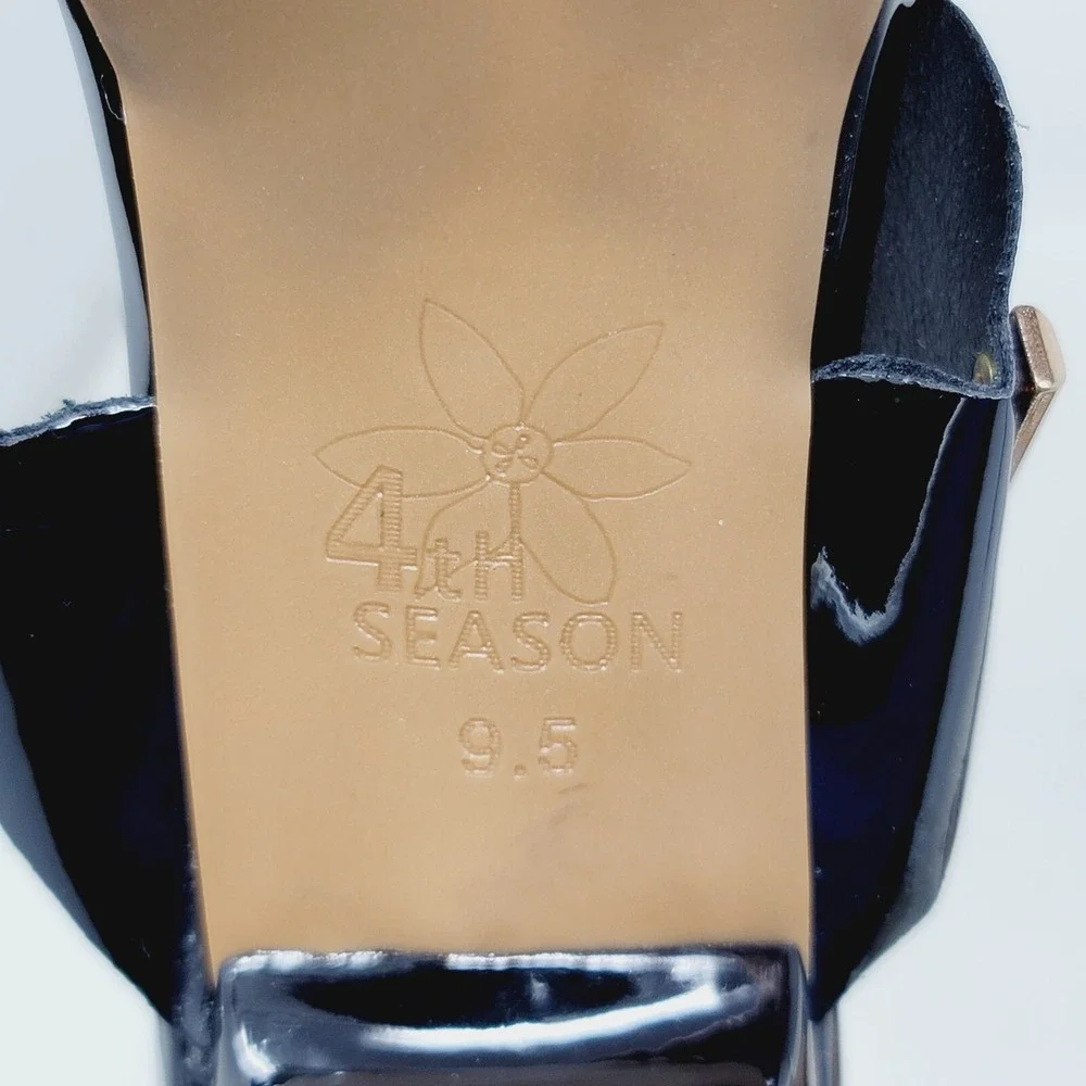 4th Season Women's Pumps Sz 9.5 M Black High Heels Sandals Shoes
